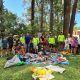 Picture of clean up group and the rubbish collected.